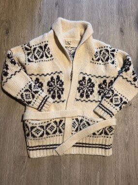 Denim & Supply Ralph Lauren Cream and Brown Nordic Shawl-Collar Cardigan